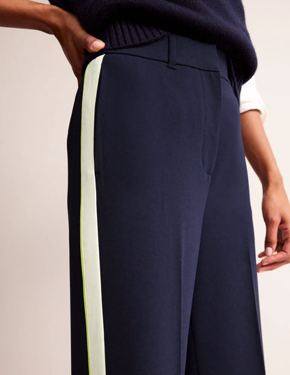 Westbourne Jersey Pants-Navy Side Stripe