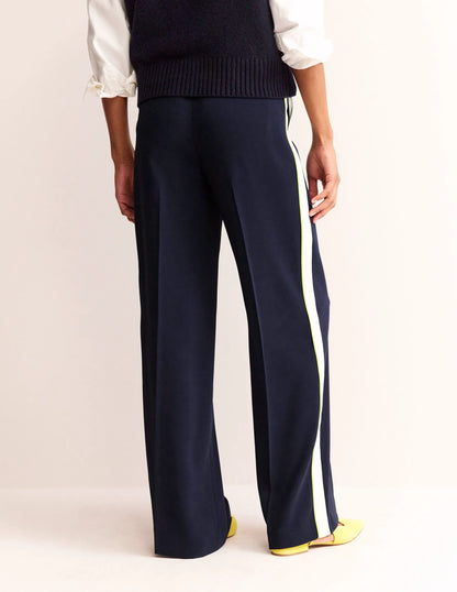 Westbourne Jersey Pants-Navy Side Stripe