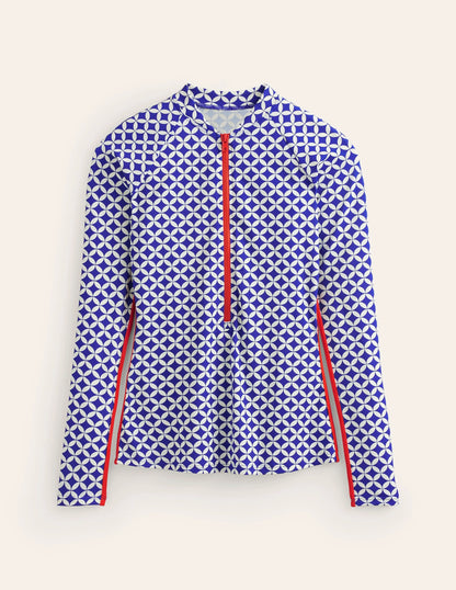 Piped Raglan Rash Guard-Surf The Web, Diamond Terrace