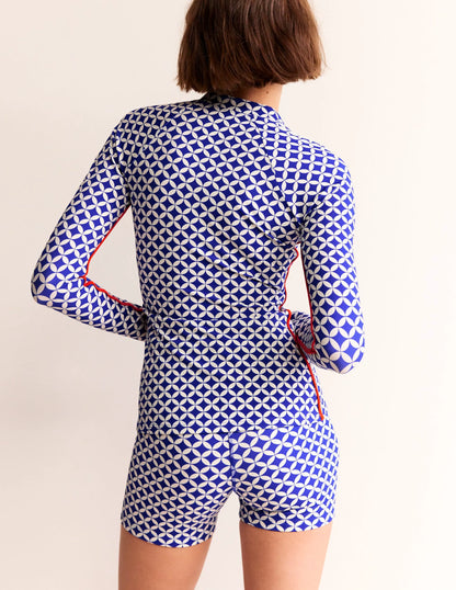 Piped Raglan Rash Guard-Surf The Web, Diamond Terrace