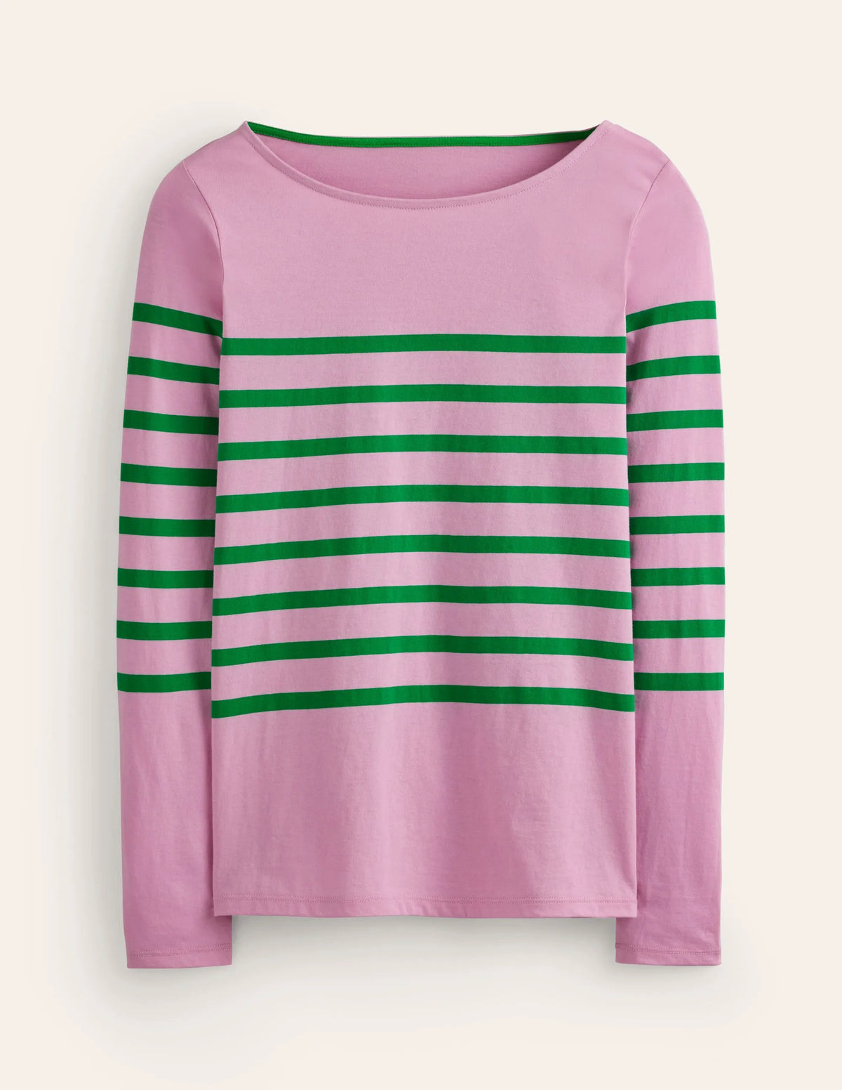 Ella Long Sleeve Breton-Pink, Green Placement