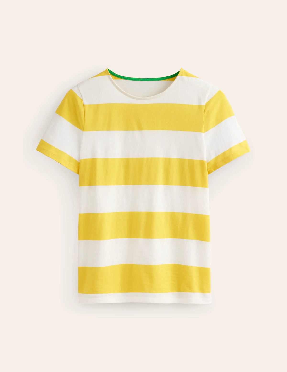 Bea Short Sleeve Breton-Yellow, Ivory Wide Stripe