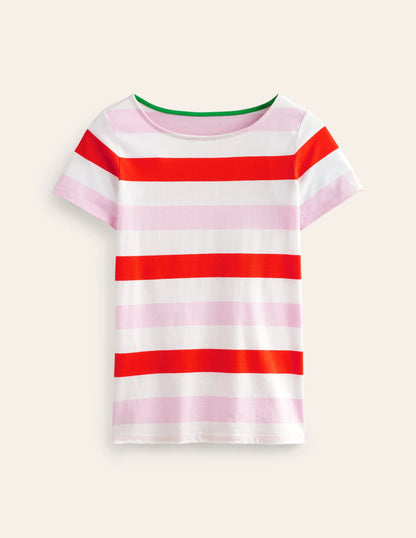 Ella Short Sleeve Breton-Pink, Red