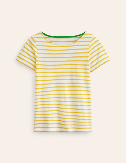 Ella Short Sleeve Breton-Ivory, Passion Fruit