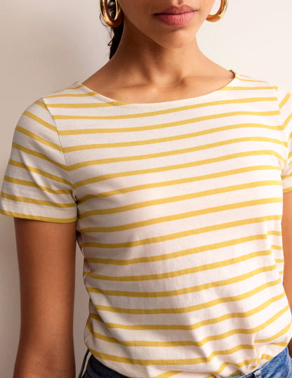 Ella Short Sleeve Breton-Ivory, Passion Fruit