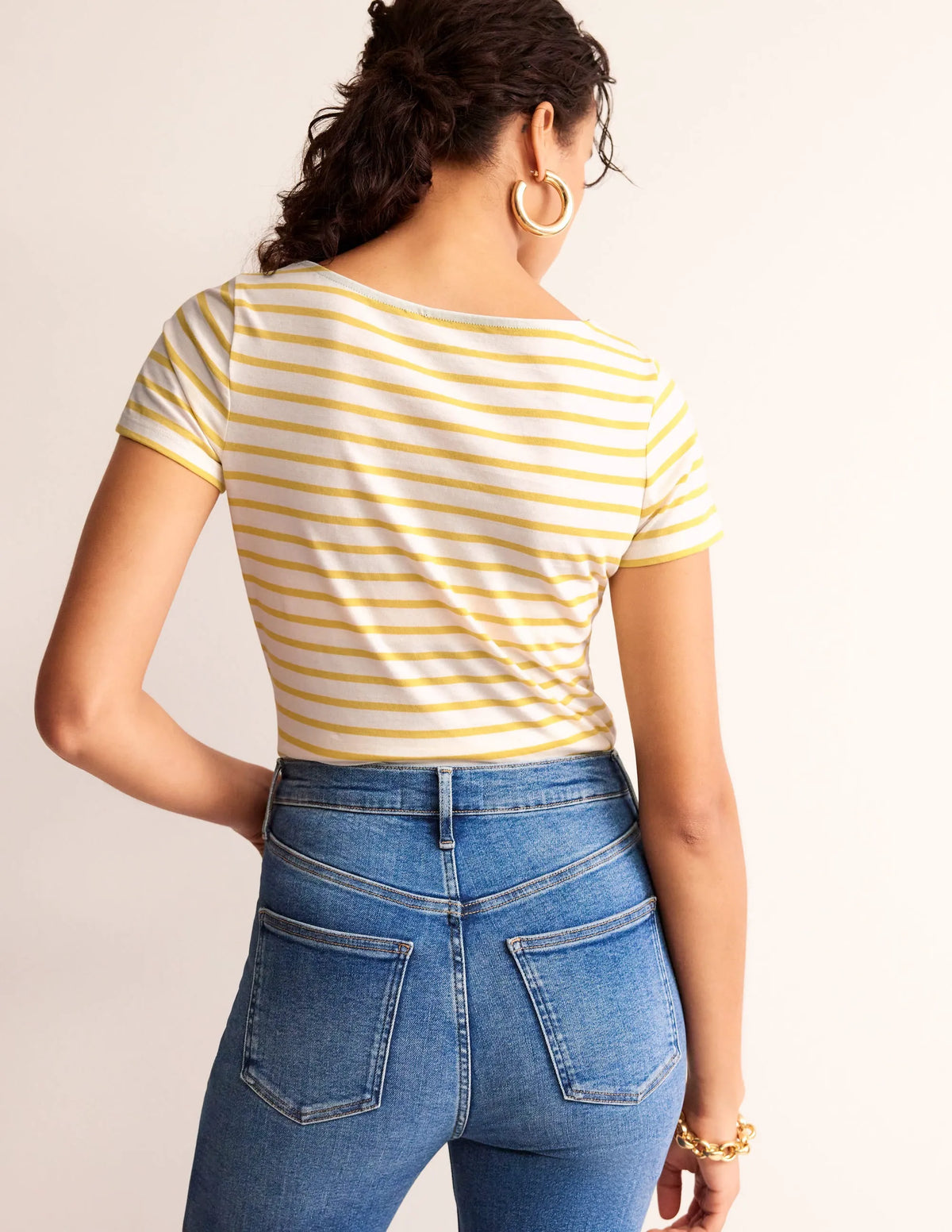 Ella Short Sleeve Breton-Ivory, Passion Fruit