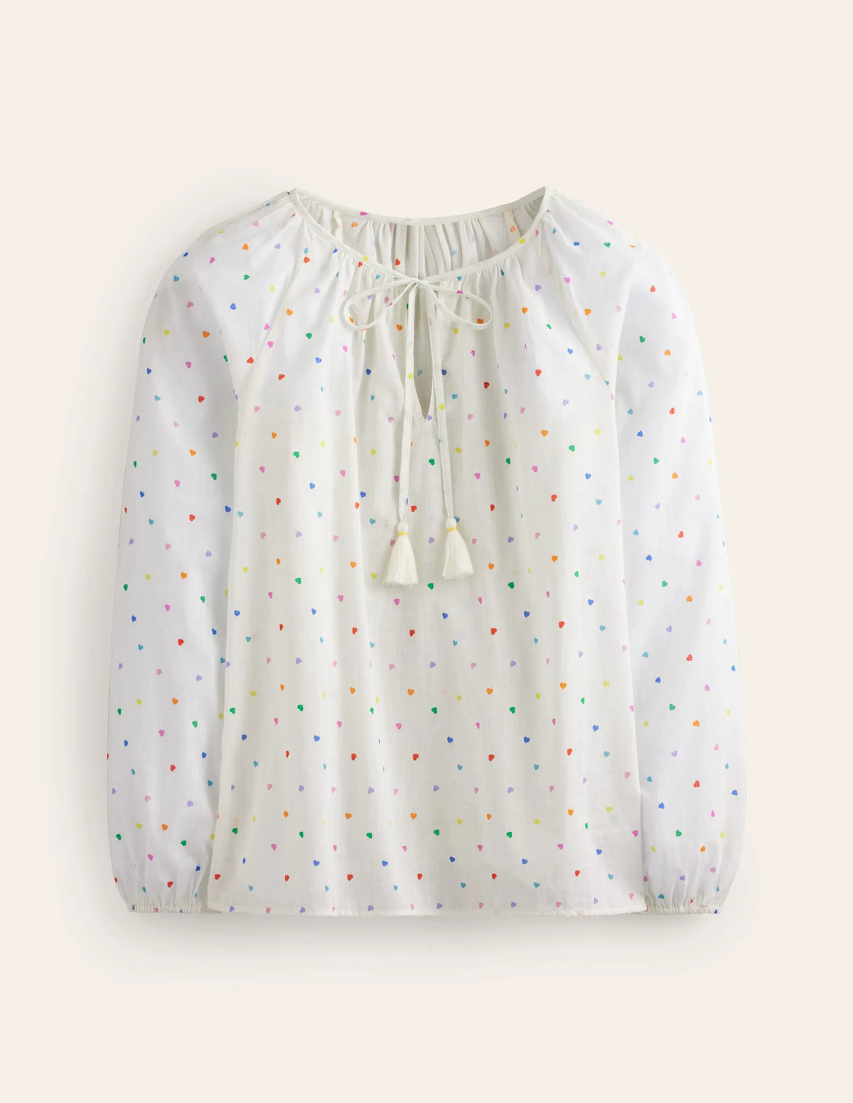 Serena Cotton Blouse-Multi, Confetti Hearts