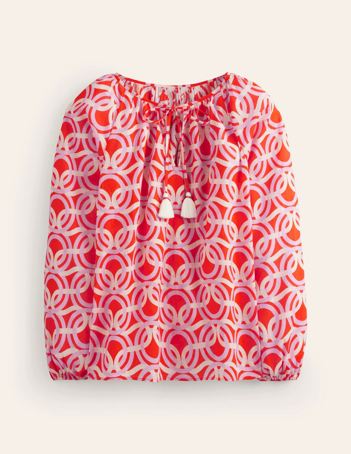 Serena Cotton Blouse-Fiesta, Geo Whirl
