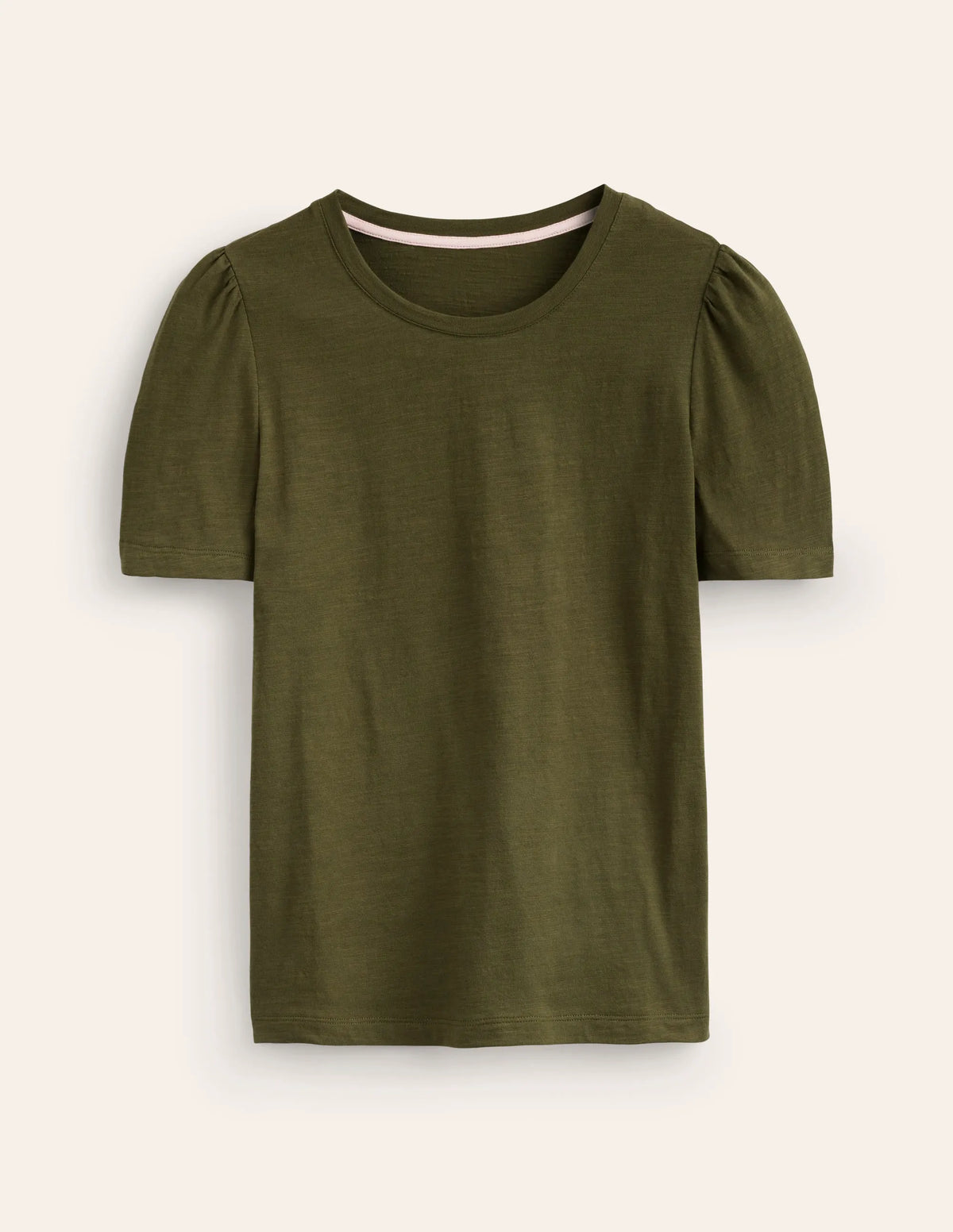 Cotton Puff Sleeve T-Shirt-Oregano
