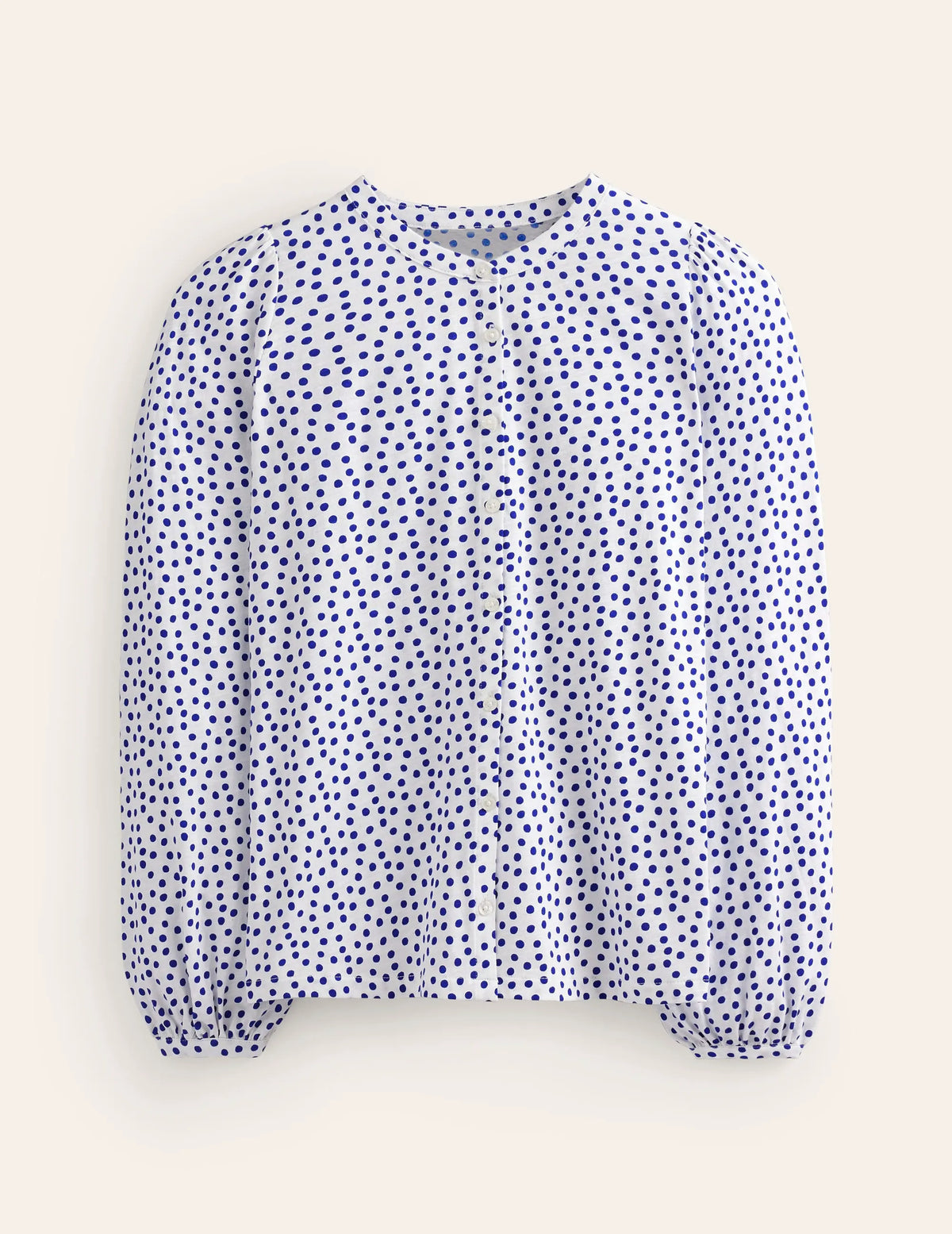 Marina Jersey Shirt-Ivory, Abstract Dot