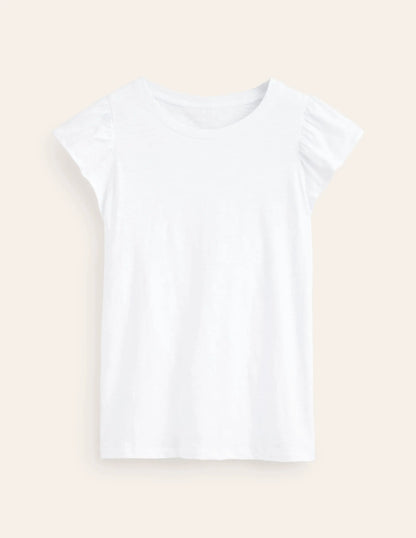 Cotton Flutter Top-White