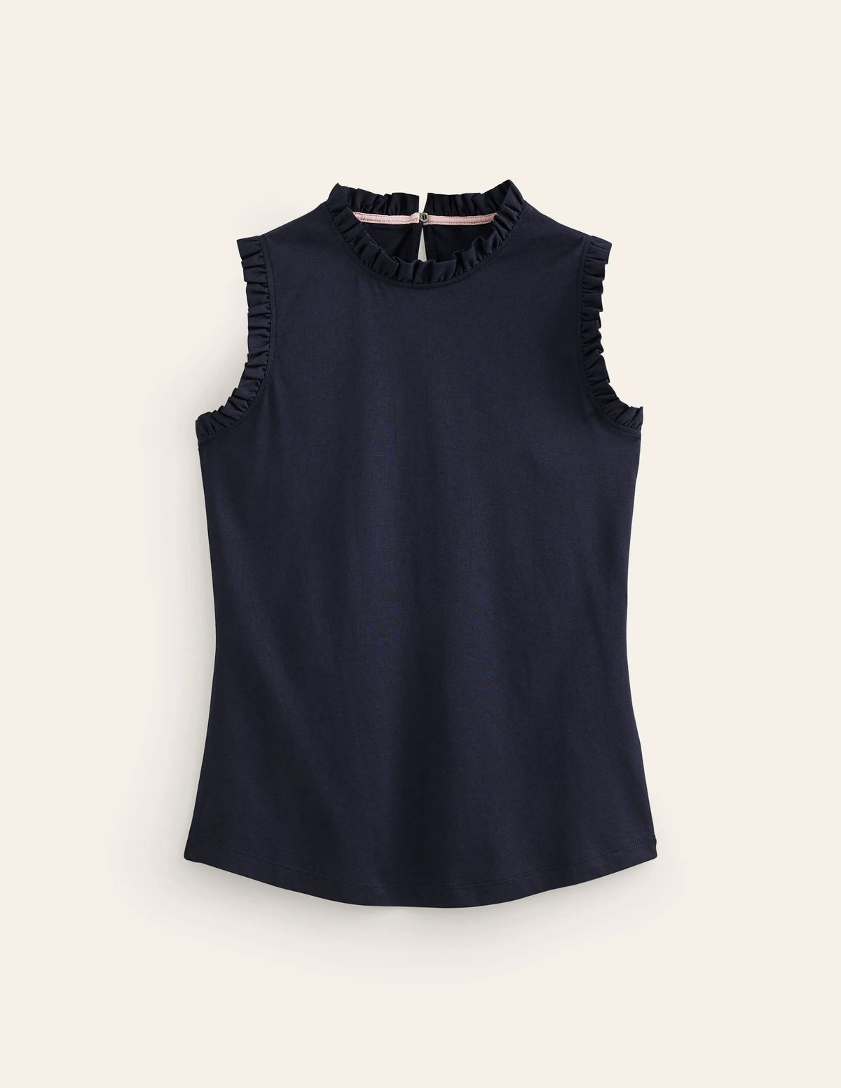 Supersoft Frill Detail Tank-Navy