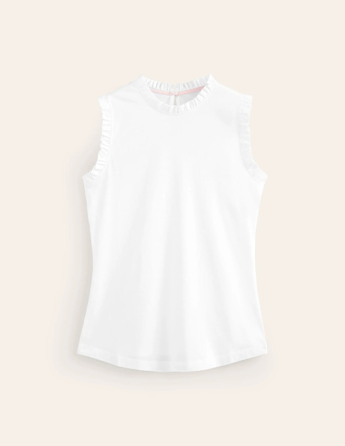 Supersoft Frill Detail Tank-White