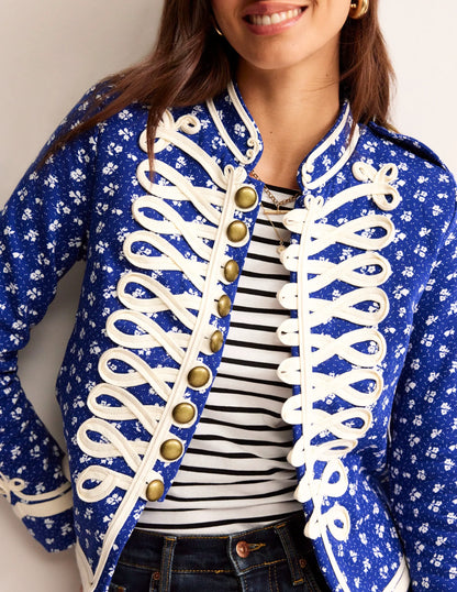 Jersey Military Jacket-Blue