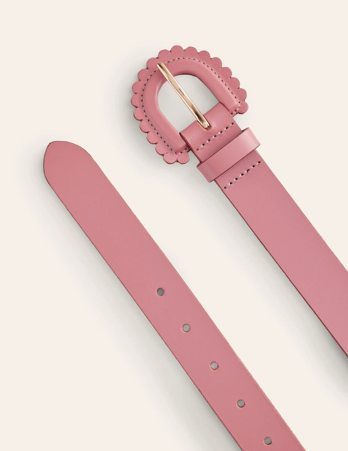 Scallop Buckle Belt-Rose Pink