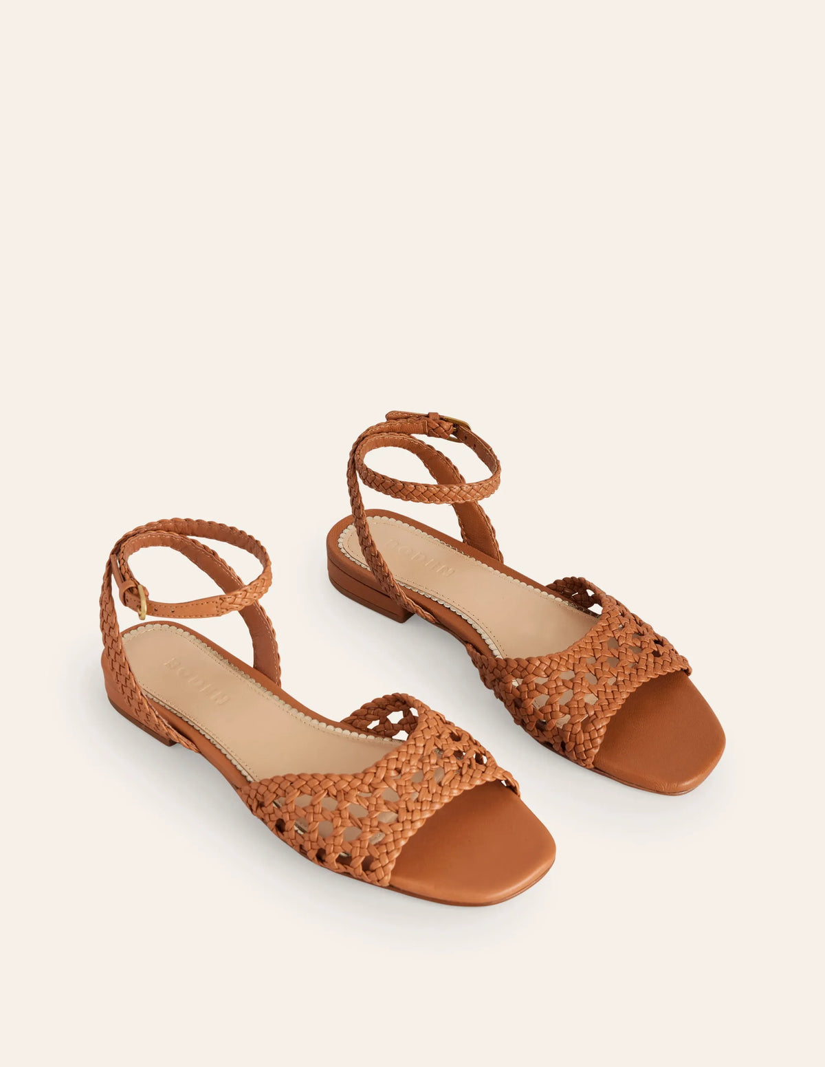 Woven Flat Sandals-Tan