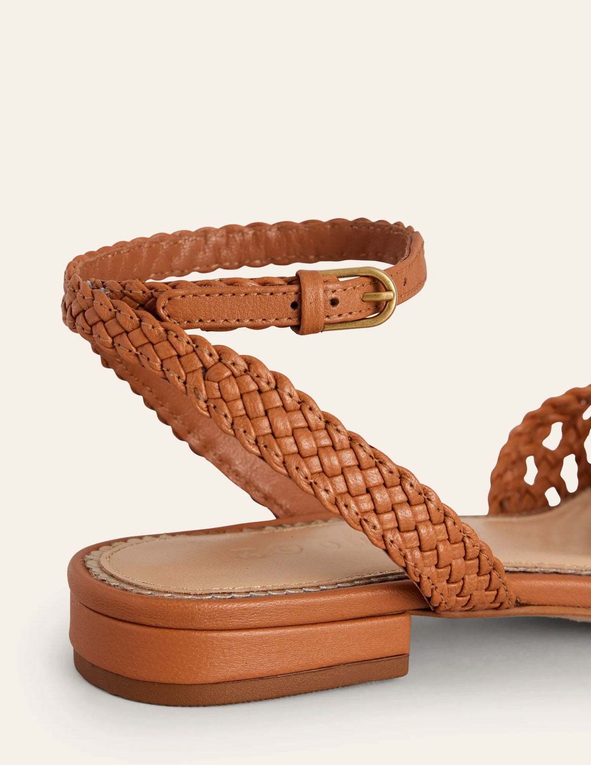 Woven Flat Sandals-Tan