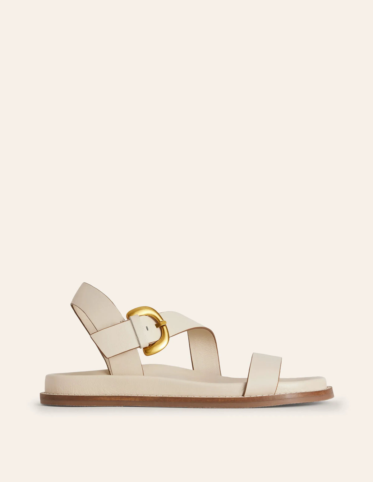 Chunky Buckle Sandal-Ivory