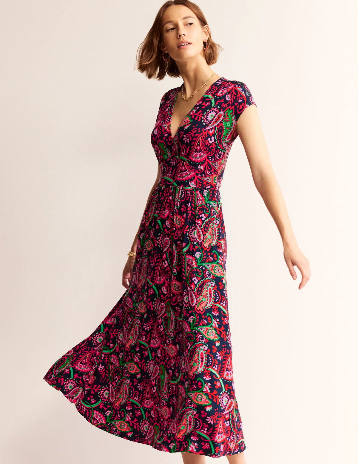 Vanessa Wrap Jersey Maxi Dress-French Navy, Fantastical