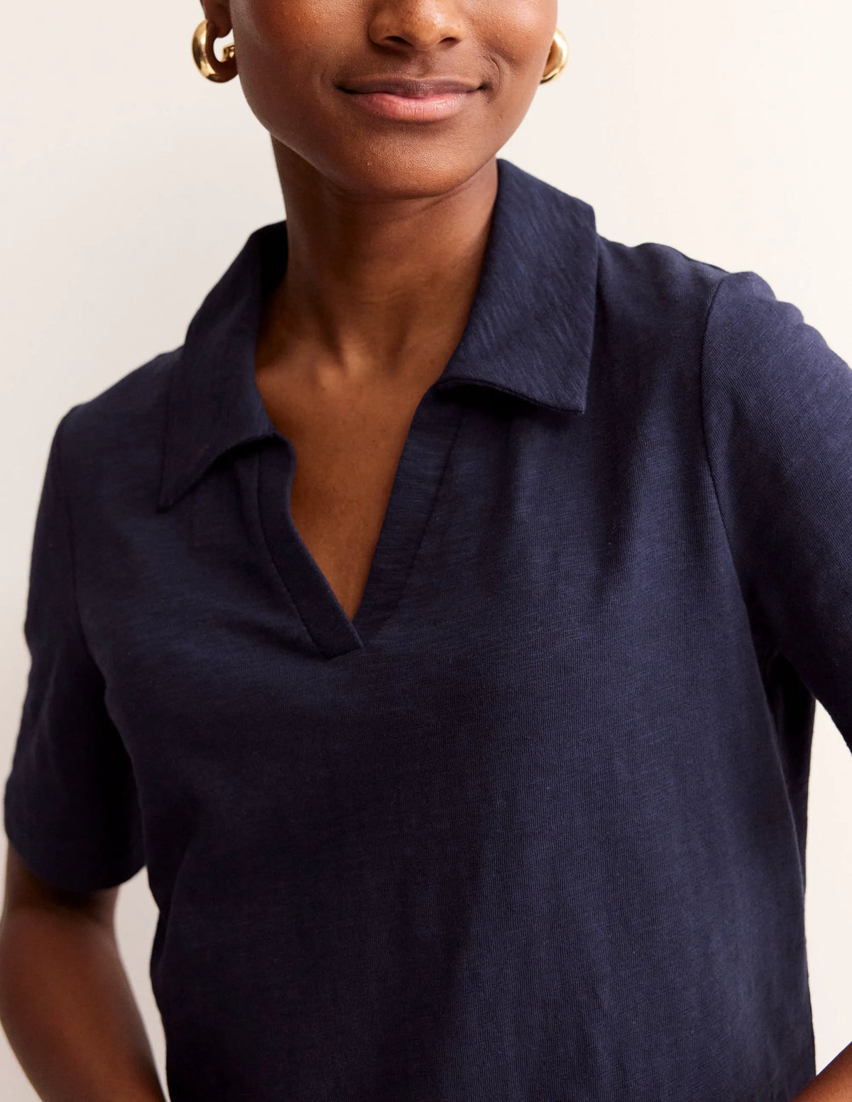 Ingrid Polo Cotton Dress-Navy