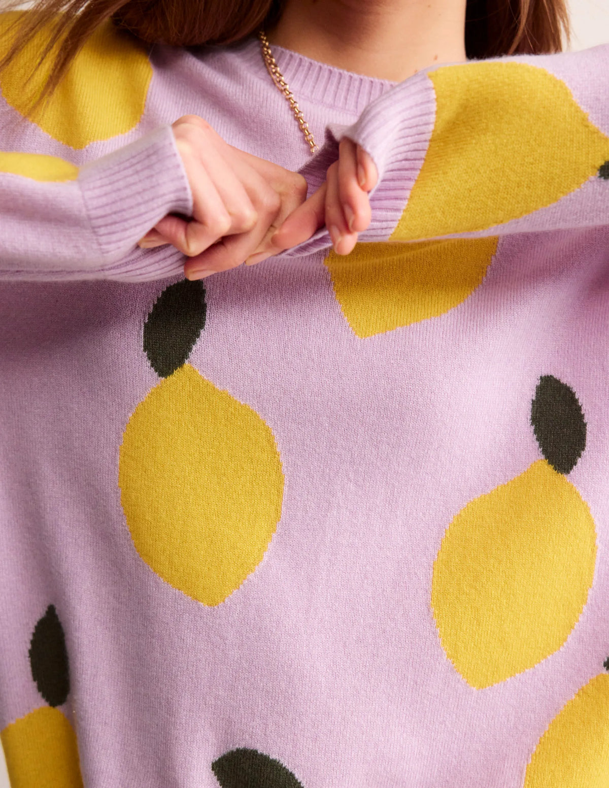 Lydia Cashmere Jumper-Soft Lavender, Lemons