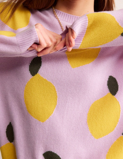 Lydia Cashmere Jumper-Soft Lavender, Lemons