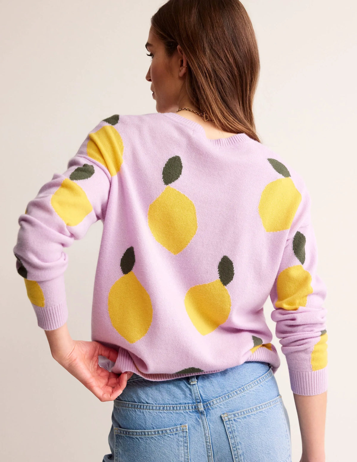 Lydia Cashmere Jumper-Soft Lavender, Lemons