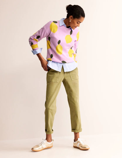Lydia Cashmere Jumper-Soft Lavender, Lemons
