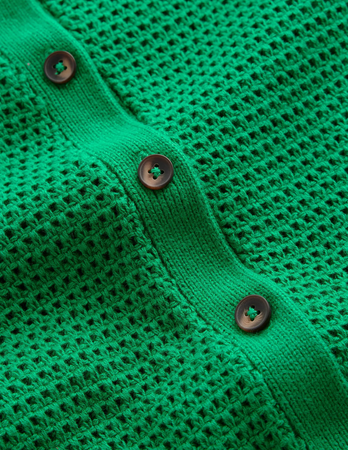 Textured Scallop Cardigan-Rich Emerald