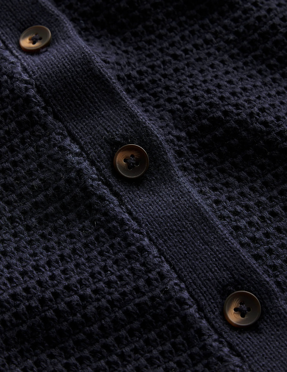 Textured Scallop Cardigan-Navy