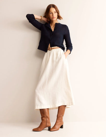 Textured Scallop Cardigan-Navy