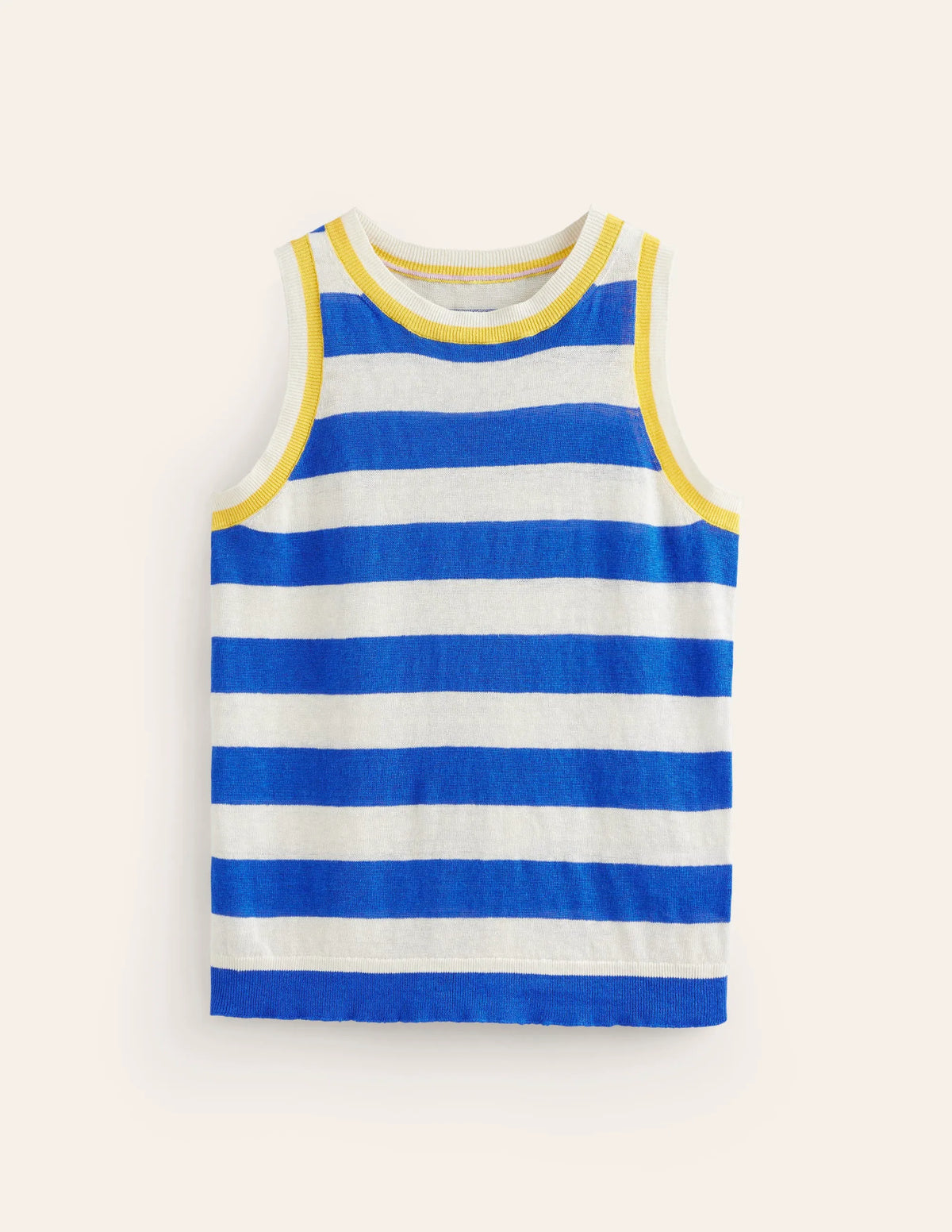 Maggie Linen Vest-Mariner Blue/ Warm Ivory