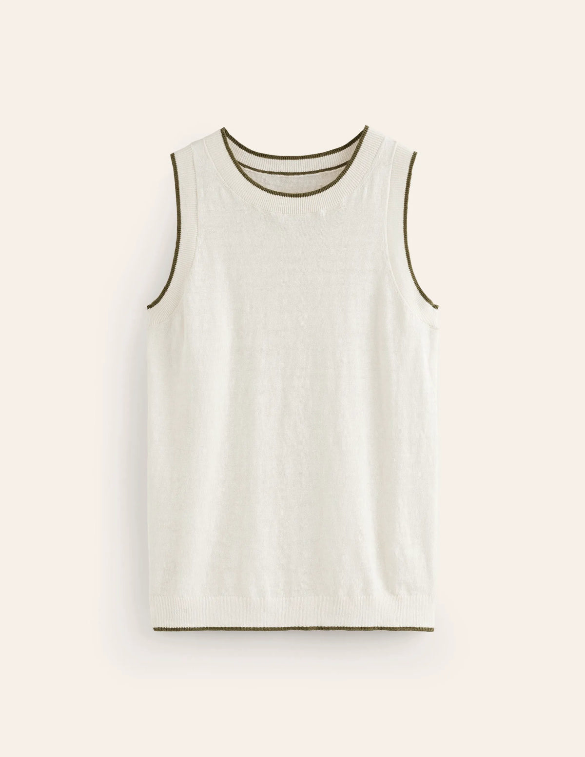 Maggie Linen Vest-Warm Ivory