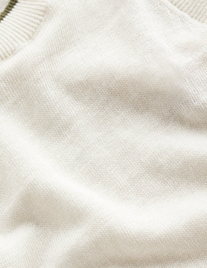 Maggie Linen Vest-Warm Ivory