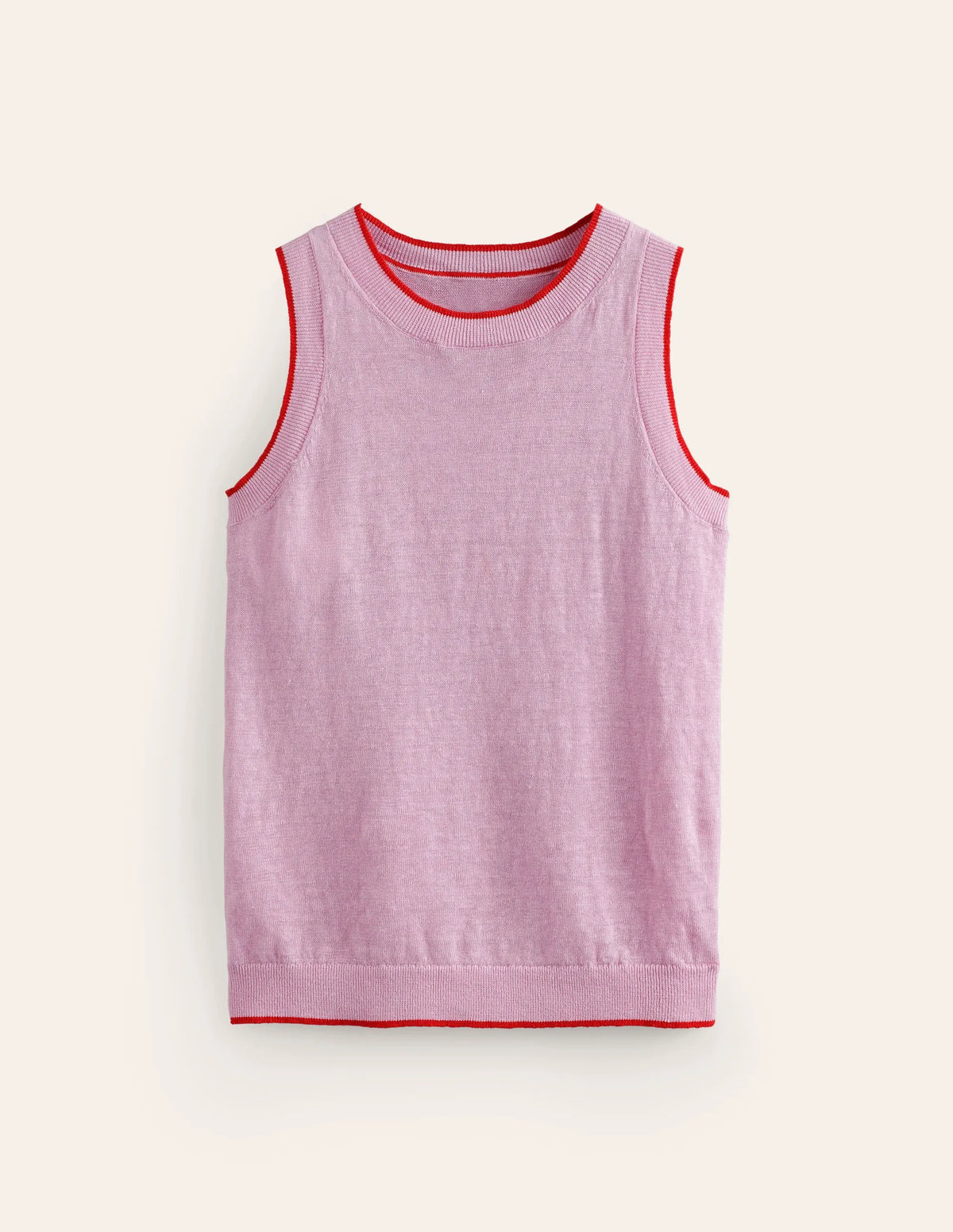 Maggie Linen Vest-Soft Peony Pink