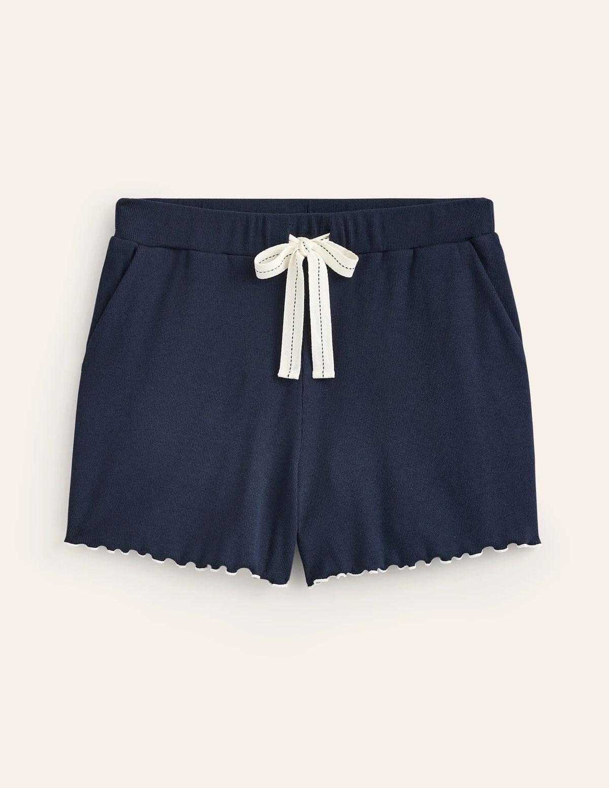 Lettuce Hem PJ Shorts-Navy