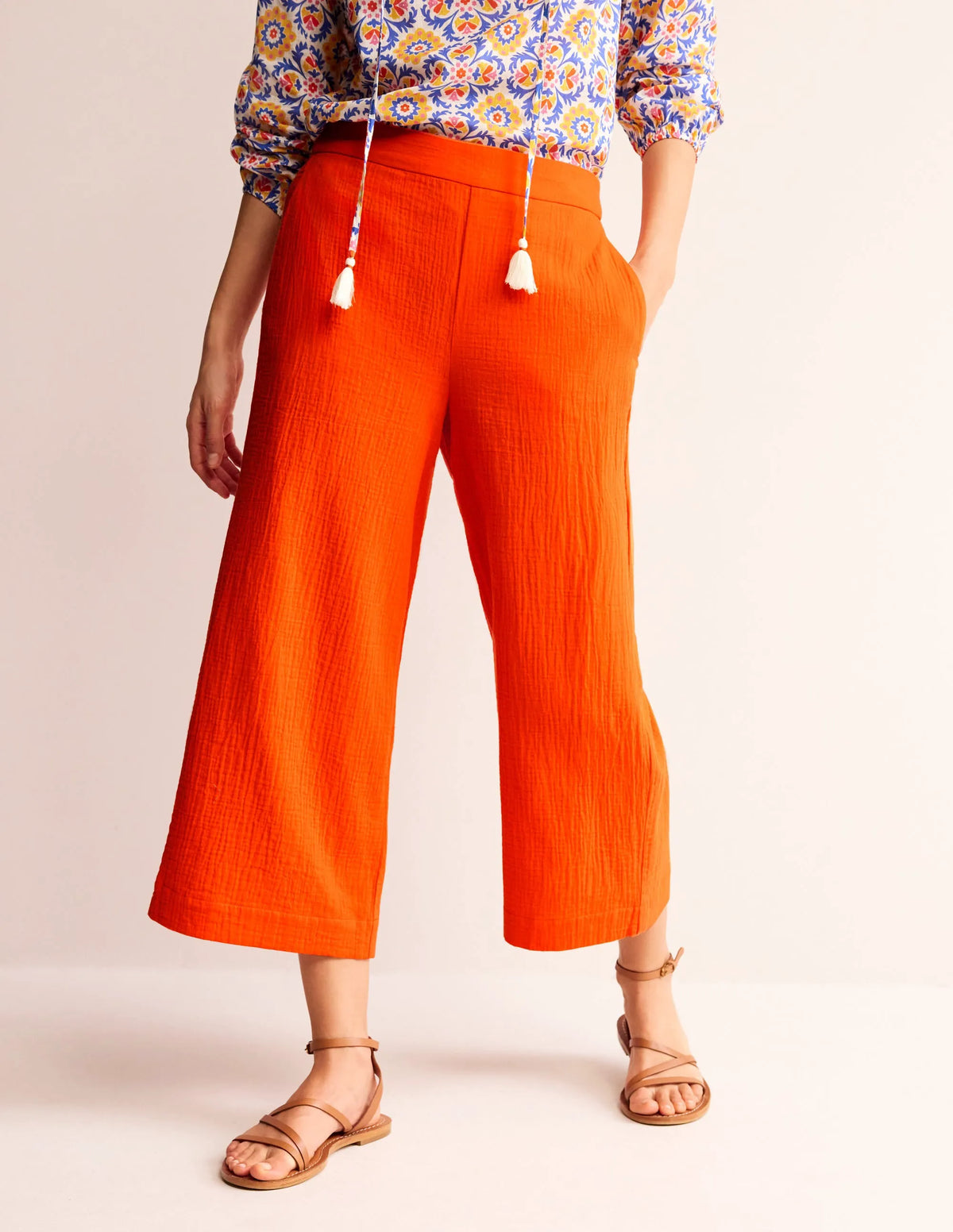 Double Cloth Pants-Mandarin Orange