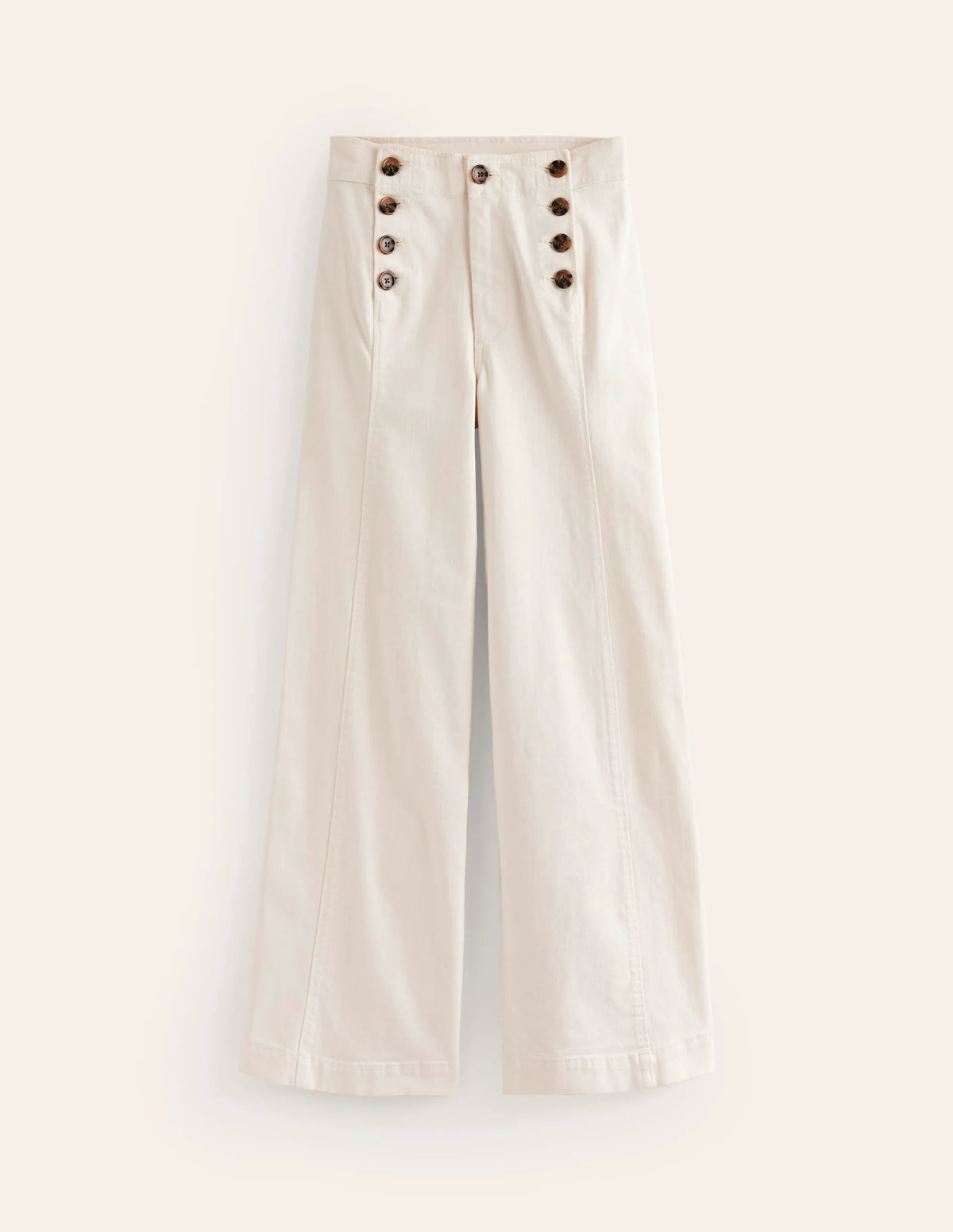 Sailor Wide Leg Pants-Ecru