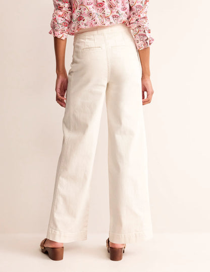 Sailor Wide Leg Pants-Ecru