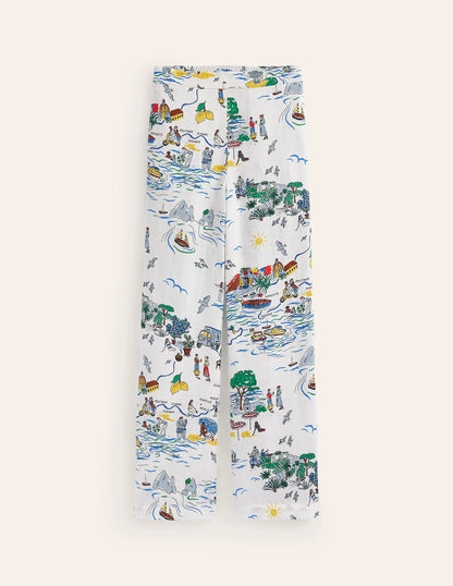 Hampstead Linen Pants-Ivory, Amalfi