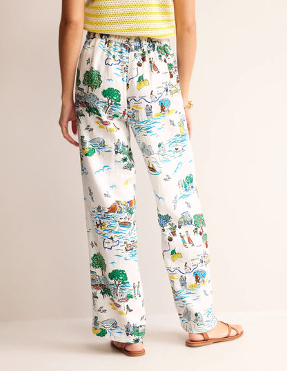 Hampstead Linen Pants-Ivory, Amalfi