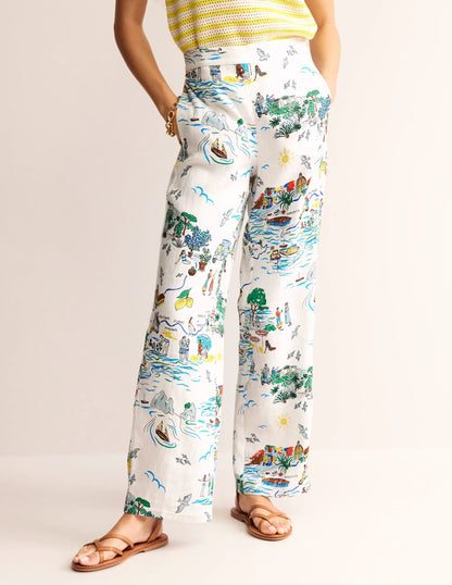 Hampstead Linen Pants-Ivory, Amalfi