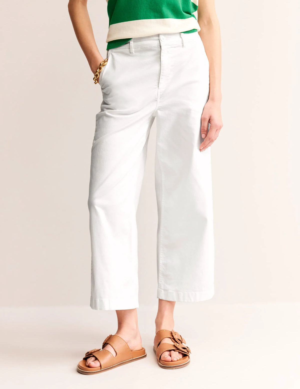 Barnsbury Crop Chino Pants-White