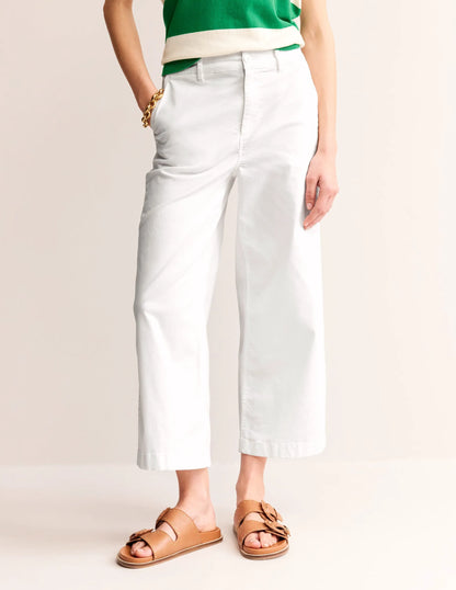 Barnsbury Crop Chino Pants-White