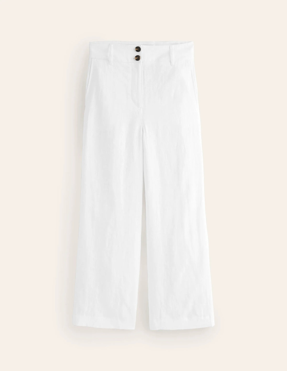 Westbourne Cropped Linen Pants-White