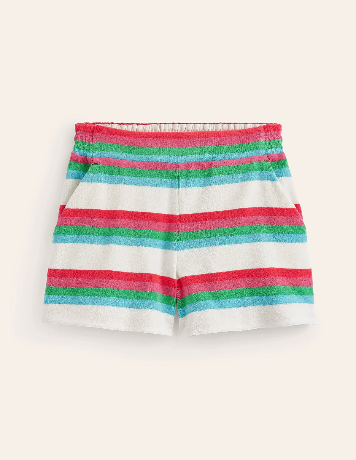 Towelling Shorts-Multi Stripe