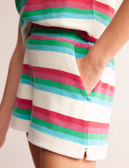 Towelling Shorts-Multi Stripe