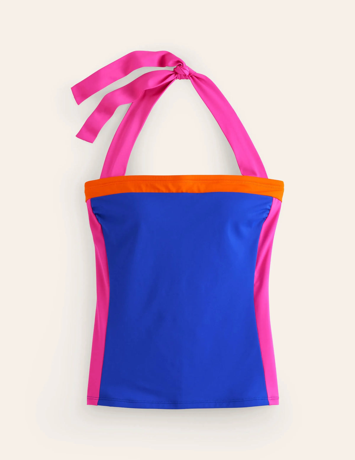 Santorini Tankini Top-Blue/Pink Colourblock