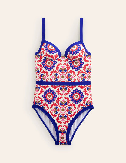 Colour Pop Cup Size Swimsuit-Rubicondo, Mosaic Bloom