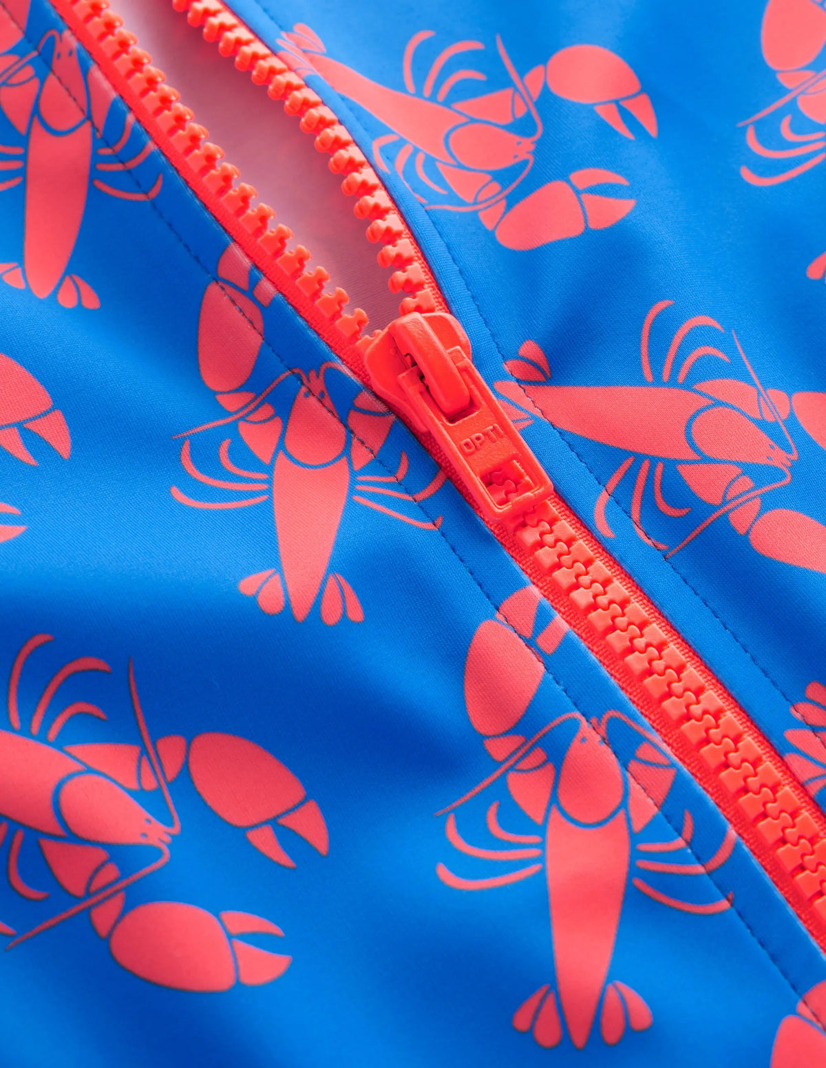 Piped Raglan Rash Guard-Indigo Bunting, Lobster